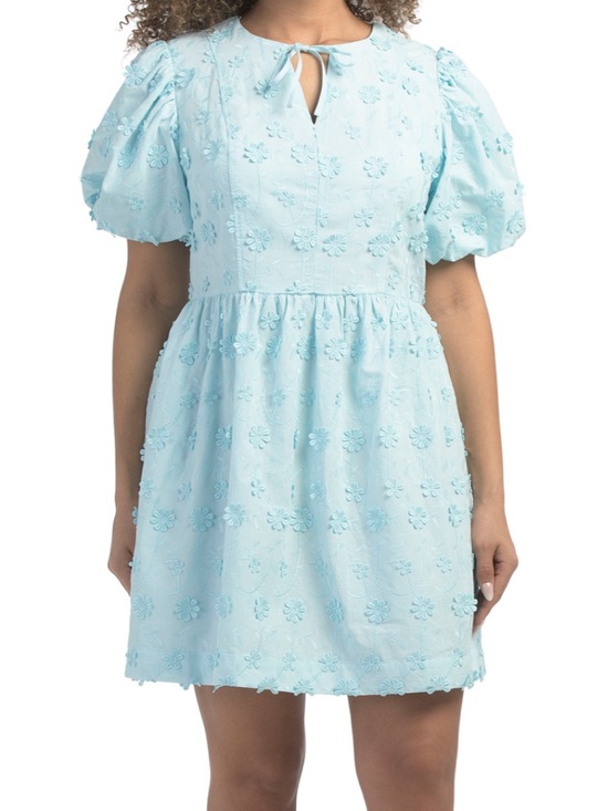 Nanette Lepore Dresses & Skirts - Nanette Lepore Puff Sleeve Floral Applique Mini Dress